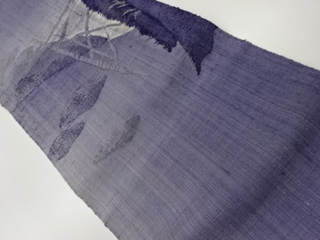 手織り真綿紬抽象風景模様織出し名古屋帯